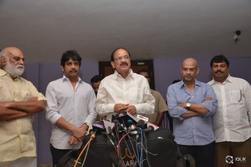 Venkaiah Naidu at Om Namo Venkatesaya Movie Special Show